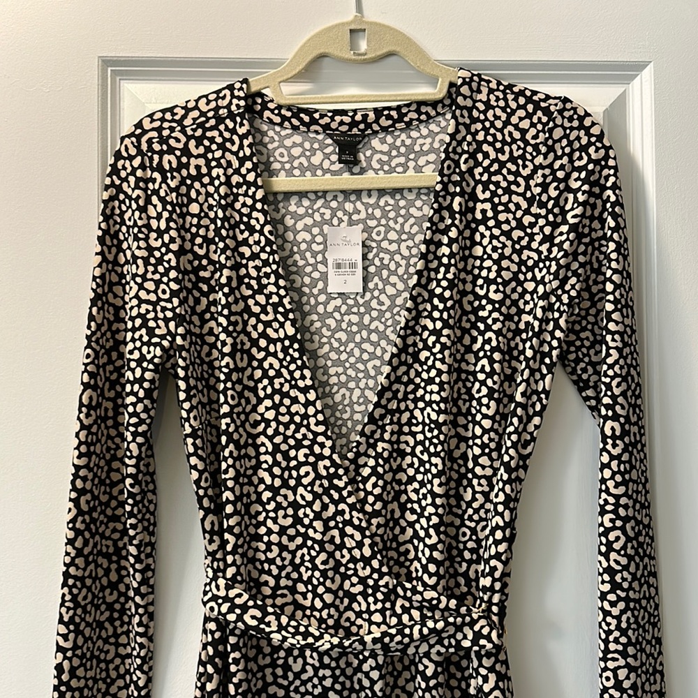 NWT Ann Taylor Leopard Wrap Dress